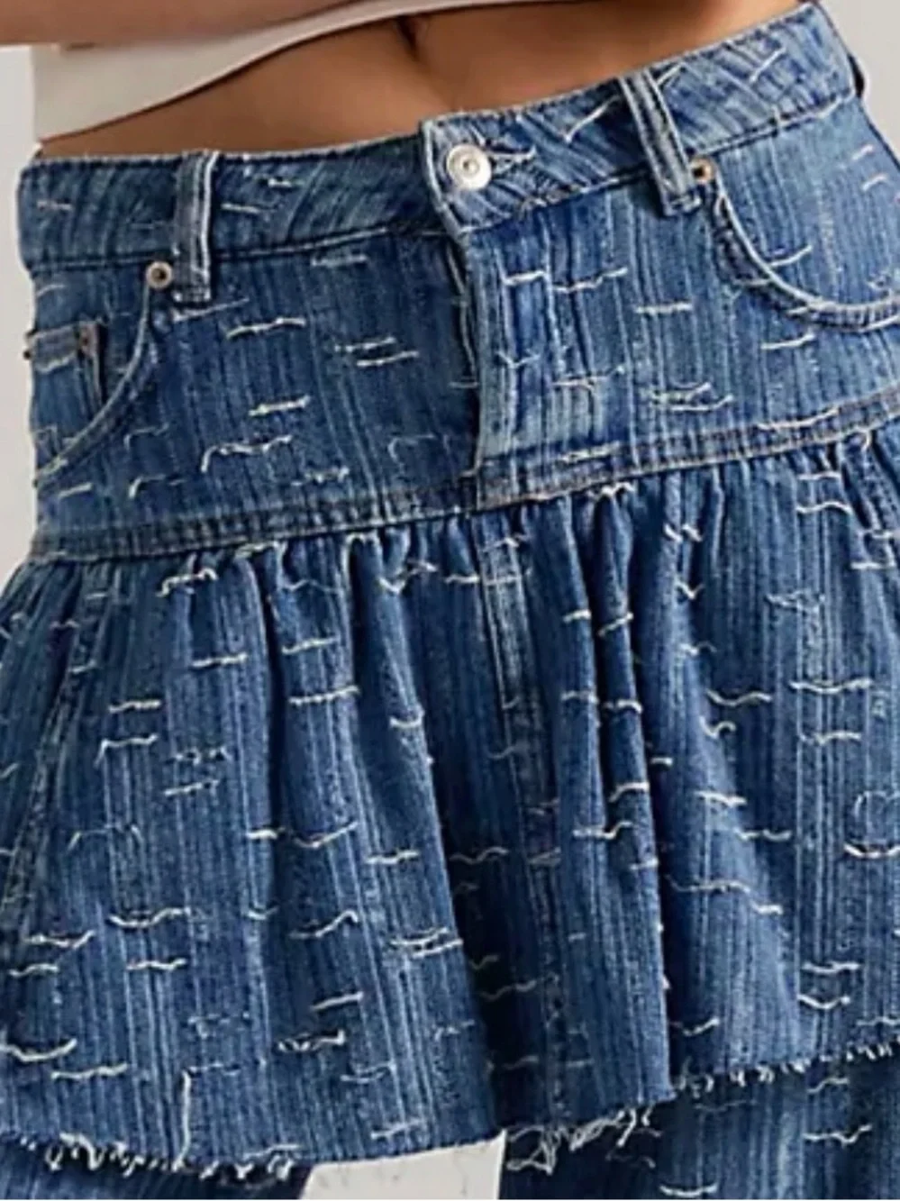 Free People Front Row Ruffle Mini Skirt